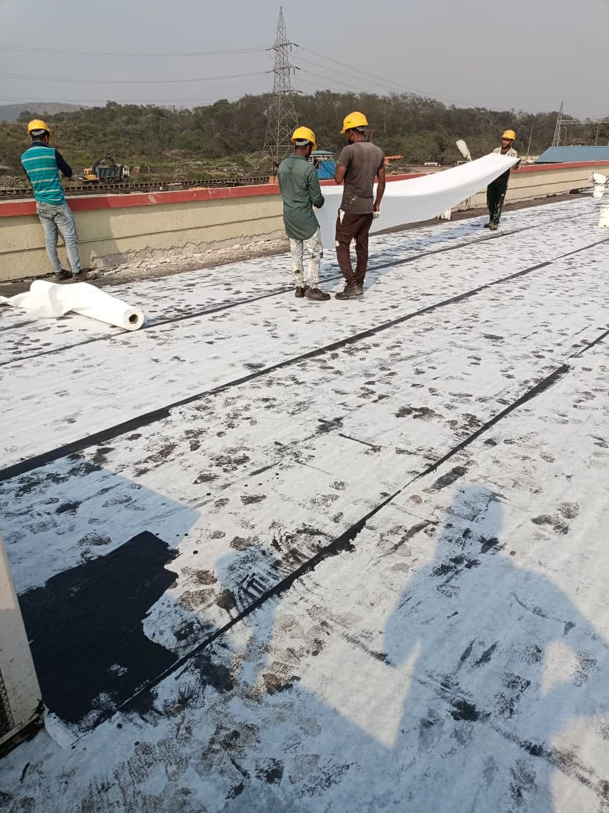 Waterproofing work on a roof